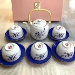 新品未使用　美術有田焼　夢関　しゃでい　急須セット　湯呑み5客1-8