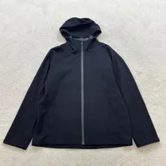 ユニクロ【L】黒系 ブロックテックパーカー 3Dカット メンズ 撥水 防風 春秋