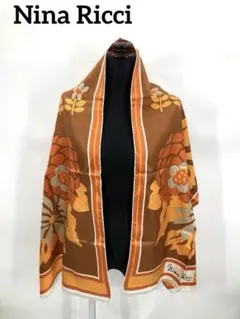 Nina Ricci ニナリッチ　スカーフ　シルク　ヴィンテージ　オレンジ