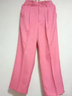 【GU】カラー スラックス ハイウエスト ワイドパンツ