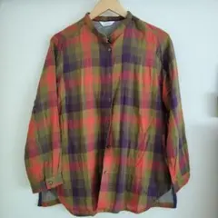 シンプルライフ　SIMPLE LIFE ノーカラー　シャツ　チュニック　綿のサムネイル