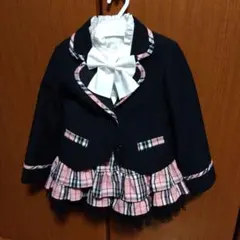 アリサナ フォーマル スーツ スカート 120 ピンク チェック リボン