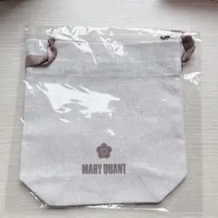 新品未使用　MARY QUANT 巾着ポーチ ロゴ入り 綿100% 匿名配送