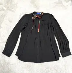 ブルーバーバリーレーベル BURBERRY ボウタイリボン ブラウス