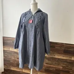 ♦︎未使用ドラッグストアーズ　可愛いフリル刺繍　シャツチュニック　サイズフリー