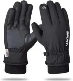 アウトドアグローブ 防寒手袋 スマホ対応 フリーサイズ ブラック あったか裏起毛