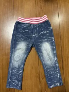 デニム ストライプウエストバンド パンツ