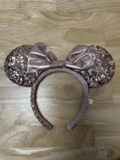 ミニーマウス風ローズゴールドカチューシャ