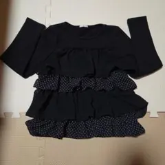 GU フリル付き長袖カットソー 140