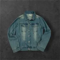 デニムジャケット M 色落ち加工 ヴィンテージ風 雰囲気抜群 Gジャン 古着