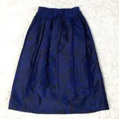 HIROKO KOSHINO 刺繍 総柄 スカート ネイビー フラワー 9のサムネイル