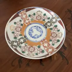 古伊万里様式 染付 赤絵 扇面花文 皿 骨董 - メルカリ