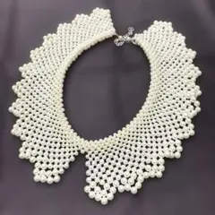 ネックレスつけ襟パール風チョーカー