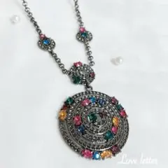 Lo.57 アンティークビジューネックレス 韓国輸入 上品 パーティー イベント