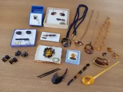 ヴィンテージ アクセサリー 本鼈甲 べっ甲調 まとめ売り