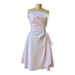 ストラップレス ピンク Aライン パーティードレス