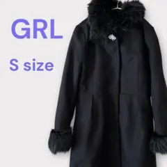 GRL ファービジューフレアコート　ファー付　ビジュー付　エレガント　ze