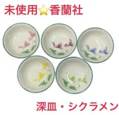 未使用⭐️ 香蘭社　シクラメン　深皿　５客セット　カラフルのサムネイル