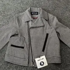COMME CA ISM チェック柄ライダースジャケット