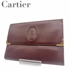 Cartier カルティエ 三つ折り財布 8.215 ボルドー マストラインのサムネイル