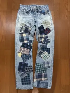 パッチワークデザイン デニムパンツ サイズ31