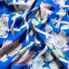 №151　古布　ハギレ　*正絹　錦紗縮緬　はぎれ*　35×264cm