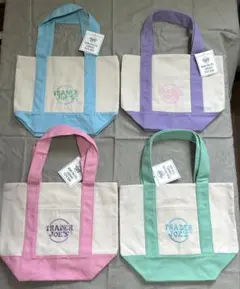 新作・完売品♪Trader Joe’s ミニパステルキャンバストートバッグ ４色