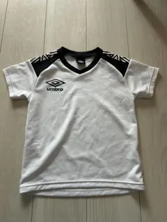 キッズ　130 UMBRO プラクティスシャツ ホワイト×ブラック