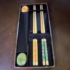 竹製箸と陶器箸置きセット
