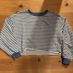 WEGO STANDARD ストライプ クロップドスウェット S