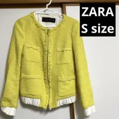 ZARA BASIC レディース　Wジップアップジャケット　イエロー　秋物冬物春