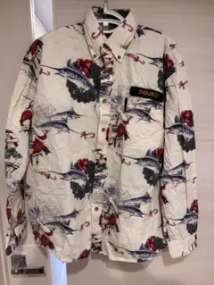 【クリスマス・古着】ONDUSKO 釣りサンタ×カジキ シャツ