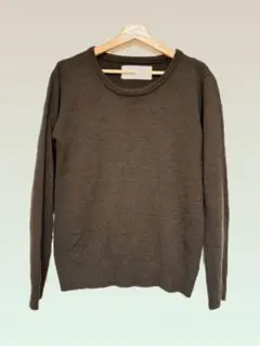 【美品】AKM ダークブラウン クルーネックニット Mサイズ