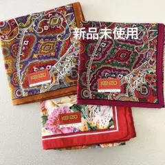 新品未使用　KENZO ヴィンテージ　ハンカチ 3枚セット　ポケットチーフ