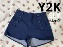 y2k♡SLY ハイウエストナポレオンショートパンツ サイズ0 ネイビーのサムネイル