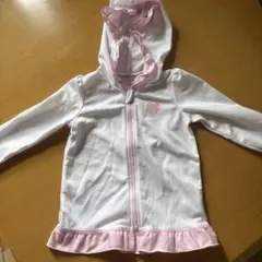 フード付きラッシュガード ホワイト/ピンク95