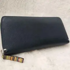 【早い者勝ち!!】ポールスミス ☆ 長財布 ネイビーレザー ラウンドファスナー