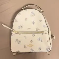 COACH リュック バッグパック ホワイト 花柄 - メルカリ