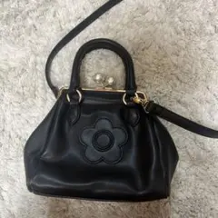 MARY QUANT がま口 ポーチ ブラック パール ショルダーバッグのサムネイル