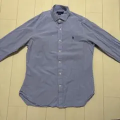 ラルフローレン　青　白　チェック　メンズ　長袖シャツ　スリムフィット 17/43