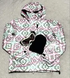 スノボ　ウェア上　スノーゴーグル　ニット帽　3点