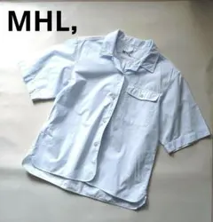 MHL，マーガレットハウエル 半袖シャツ 薄い水色 2 M 美品のサムネイル