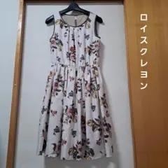 ロイスクレヨン★日本製フラワープリント ノースリーブ ワンピース