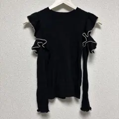 グレイル　ブラック　肩出し　リブニット長袖トップス　M 伸縮性あり　ガーリー