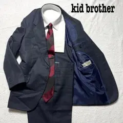 kid brother ネイビー　チェック　A4 ノータック　スーツ上下　セット