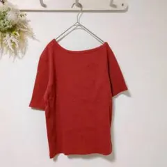 ロデオクラウンズ F 変形型 リブトップス レッド系 半袖 カットソー 春夏