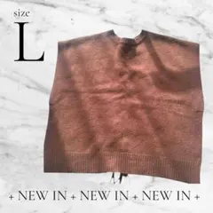 【重ね着するだけ！テクニックなしでお洒落に】しまむら ニットベスト L ブラウン