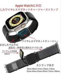 【新品・未使用】アップルウォッチバンド ワイヤレスマグネット式充電機能付