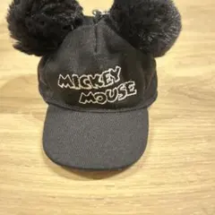 ミッキーマウス　キャップ型キーホルダー　キーチェーン　黒　ディズニー