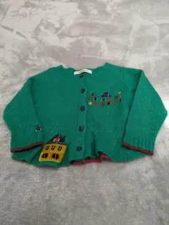 【f dash エフダッシュ】カーディガン　刺繍　アンゴラ混　ファミリア　100